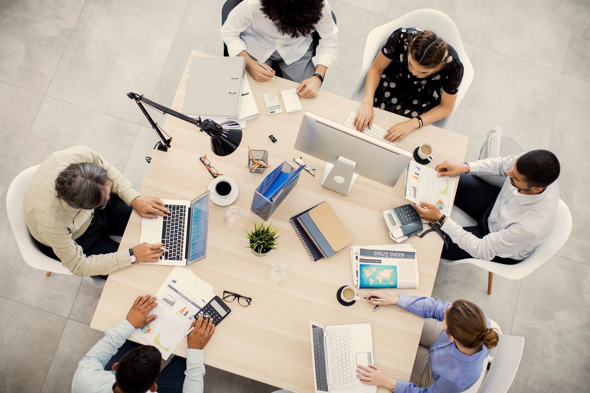 Colleagues working together in an office