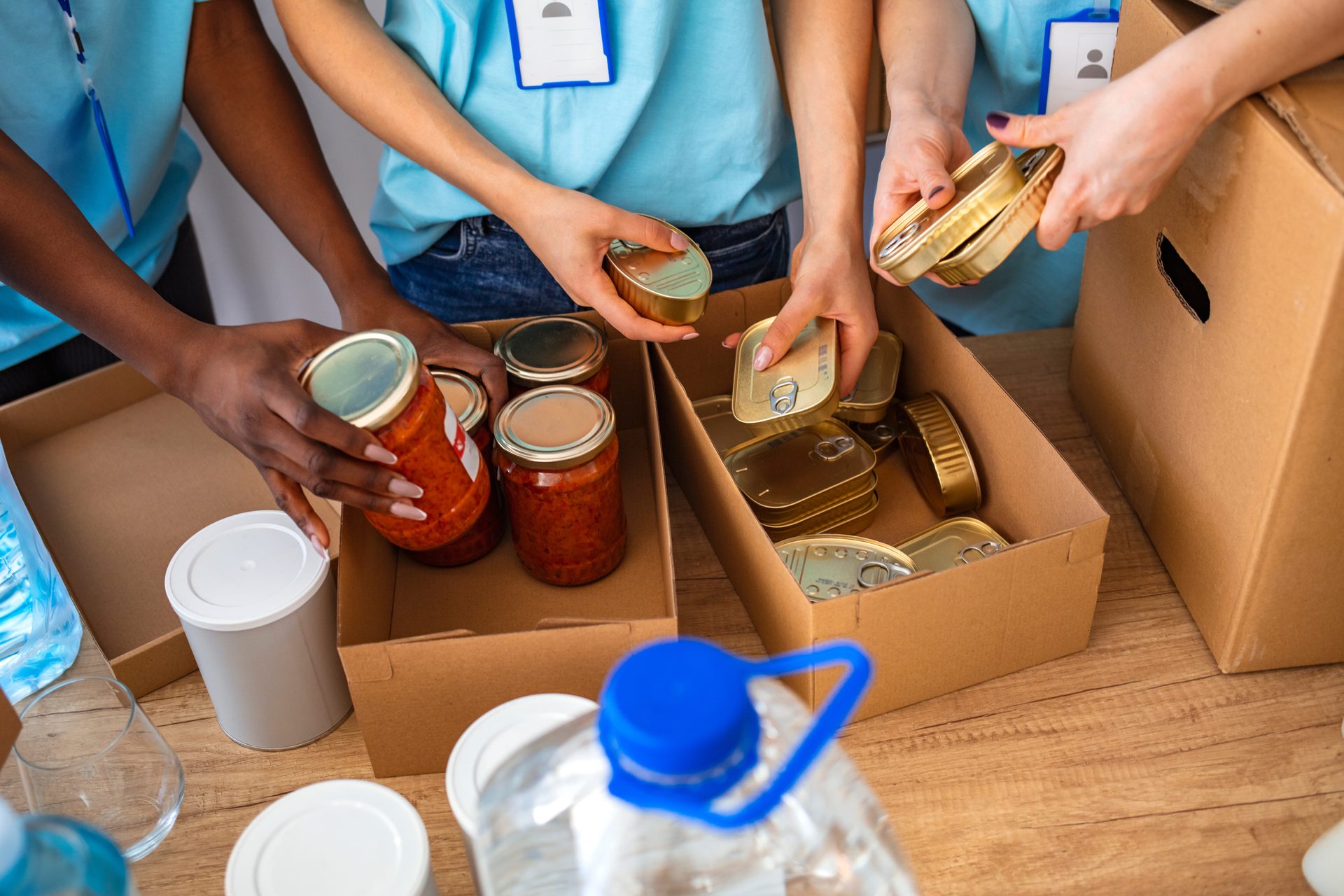 A small mixed team working together in a charitable foundation